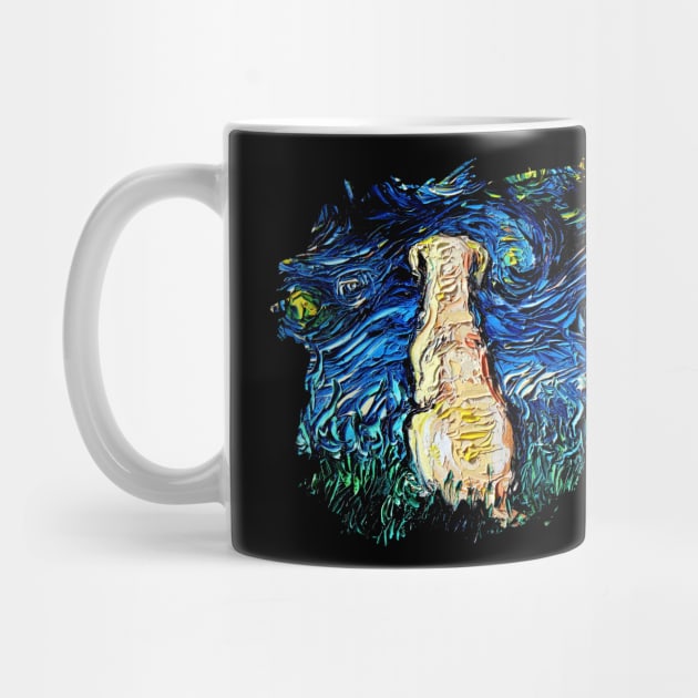 Yellow Labrador Night with border by sagittariusgallery